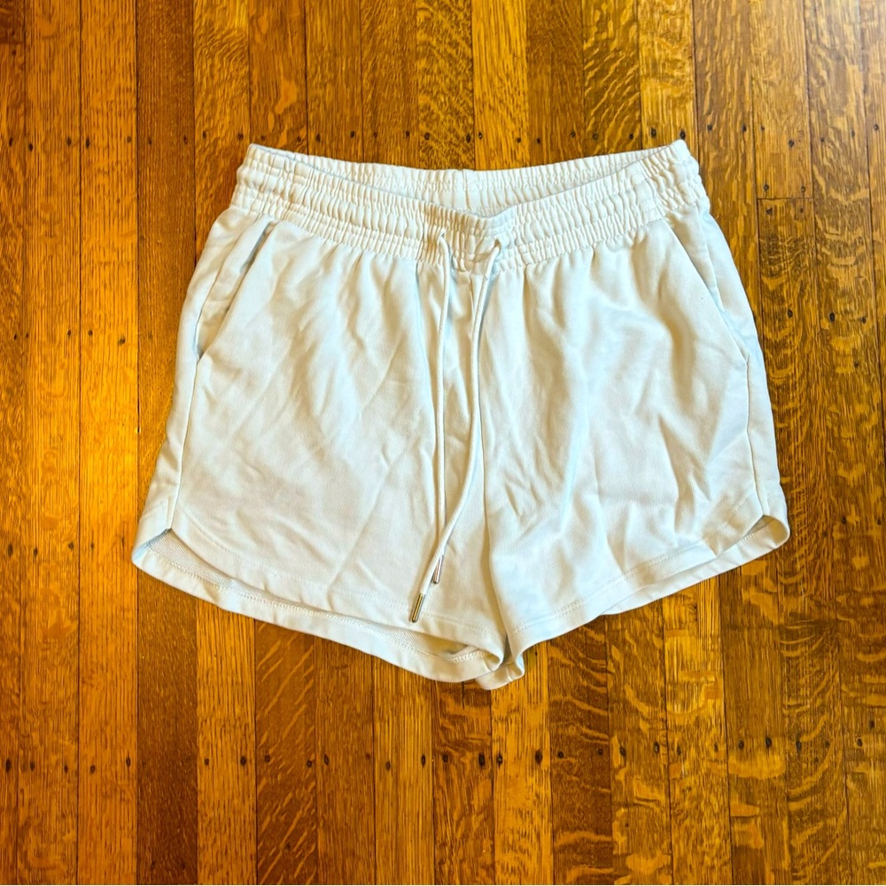White sweat shorts